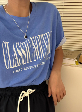 一恋不规则黑色锆石吊坠项链女百搭冷淡风气质叠戴锁骨链颈