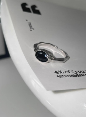 一恋黑色锆石戒指女简约冷淡风气