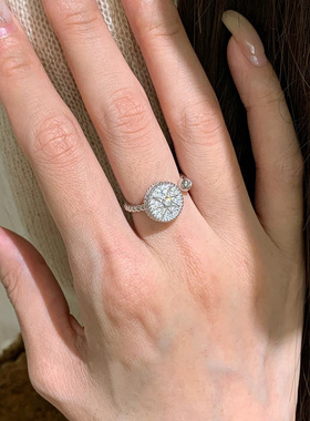 一恋韩版星芒罗盘戒指女高端时尚设计感百搭开口指环小众个性食指