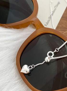 一恋抽拉可调节爱心流苏项链女多