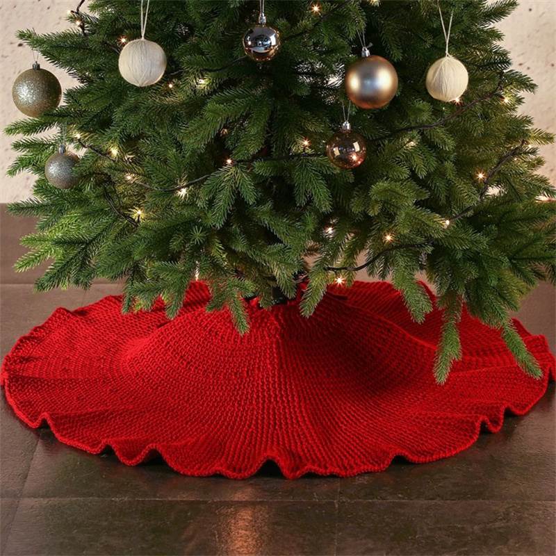 New Venue Layout Christmas Decoration Tree Skirt Thick Wool - 图0