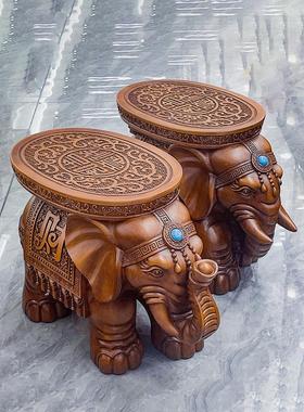 大象凳装饰品地板到天花板客厅换鞋凳家门咖啡桌凳创意动物凳雕刻