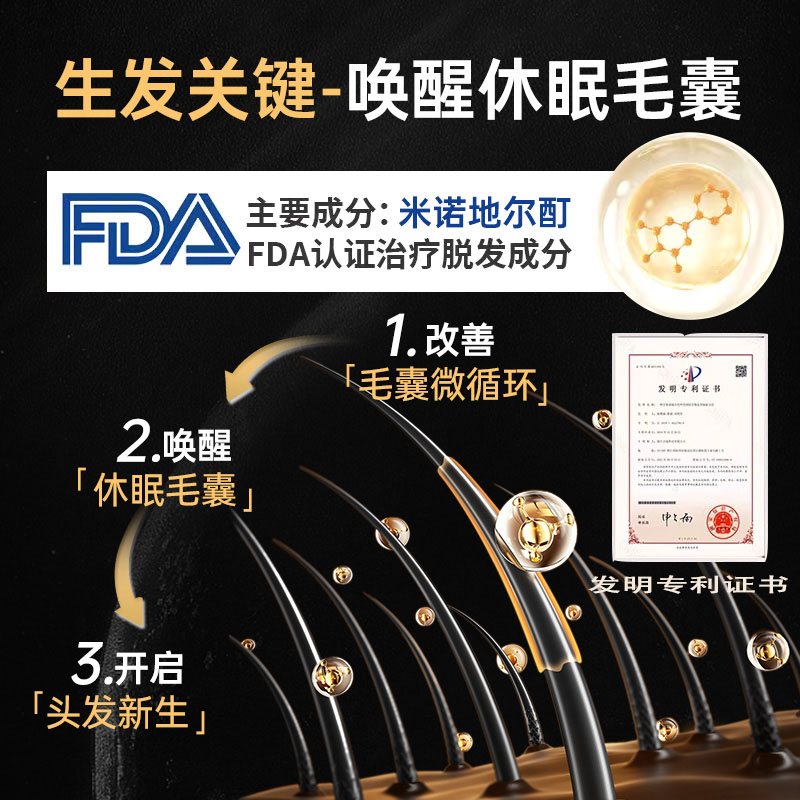 蔓迪米诺地尔酊男用曼迪生发液男士5%正品官方旗舰店脱发町斑秃洛