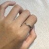 Pure silver 999 concentric knot small zircon open ring