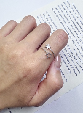 个性五角星S925纯银时尚冷淡风