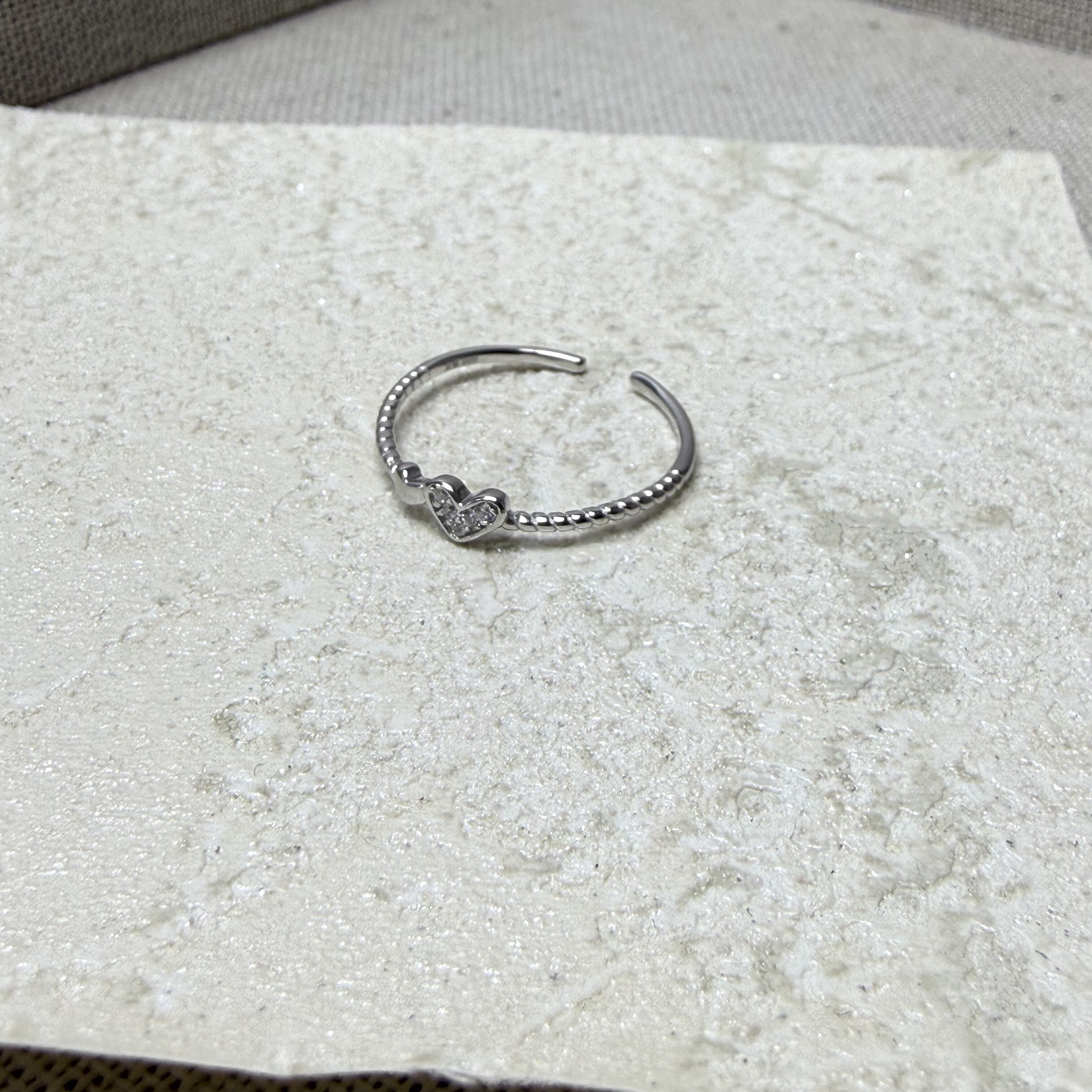 Pure silver 999 sterling silver small love zircon diamond ring women's fashion niche light luxury daily versatile open ring