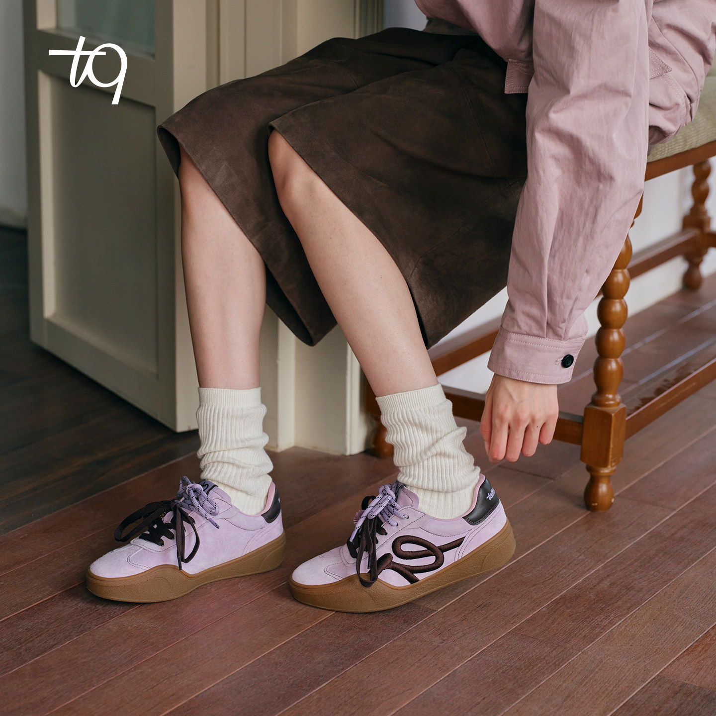 【张艺凡同款】焦糖系列Talitaqoom复古刺绣厚底德训鞋休闲鞋tq女,淘宝优惠券,粉丝福利购,淘宝优惠卷