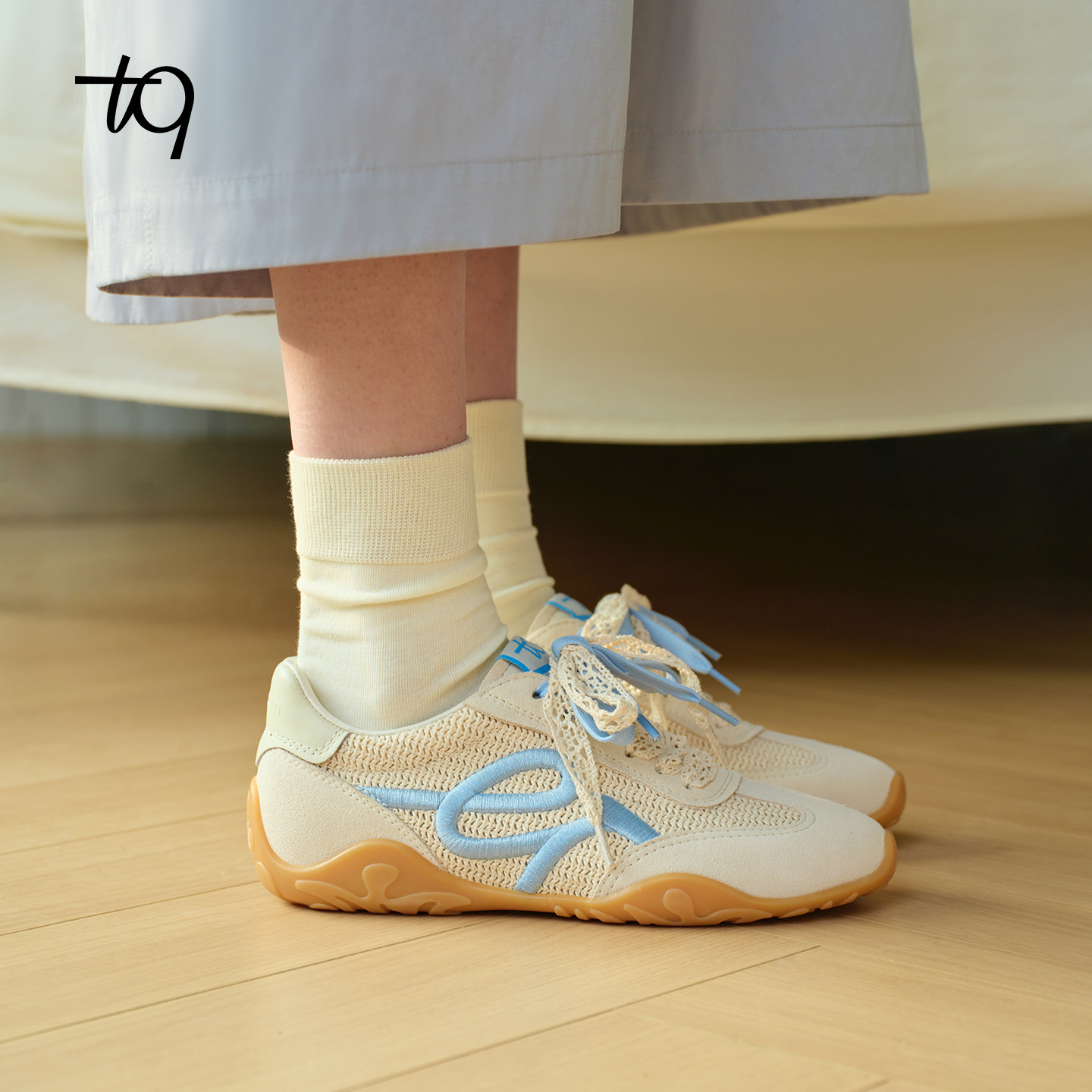 Talitaqoom藤编花瓣鞋2026夏季新款度假风草编撞色透气德训鞋tq女