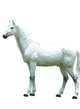 玻璃钢仿真黑白马雕塑花园庭院商场美陈户外园林景观动物装饰摆件