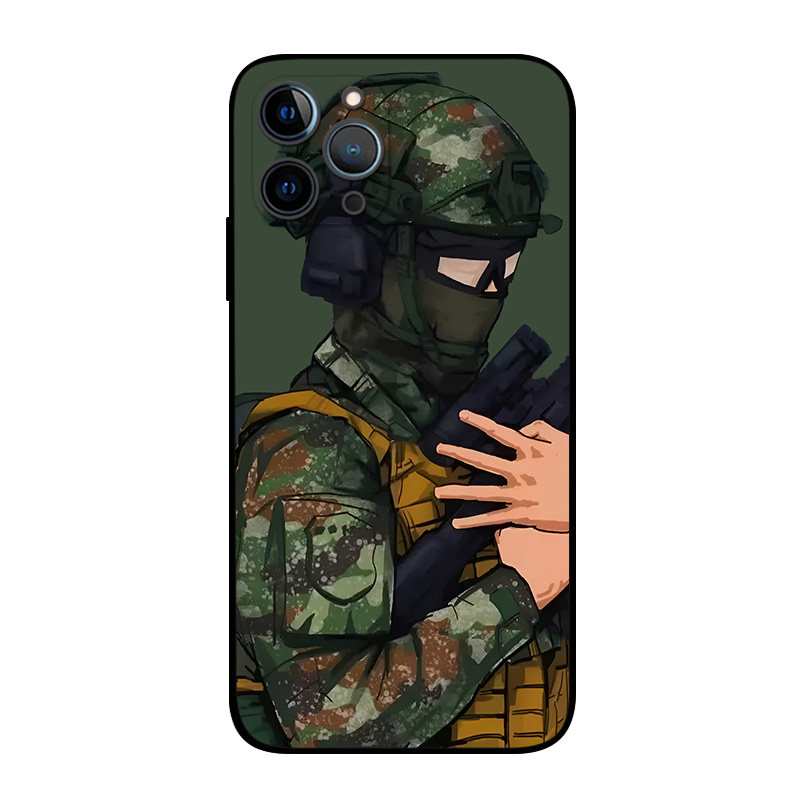适用iPhone14ProMax兵哥哥军迷风手机壳苹果13Mini12p11p8plus军旅系列周边照片定制se3帅气少年XsMax硅胶XR