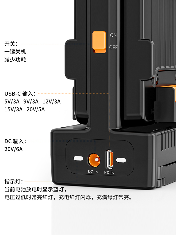 ZGCINE正光 VM-C2双路充电器V口电池智能双充快充户外LED灯光电源-图2