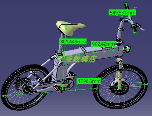 可折叠电动车自行车3D三维几何数模型电动车身造型图纸电瓶车骨架 - 图1