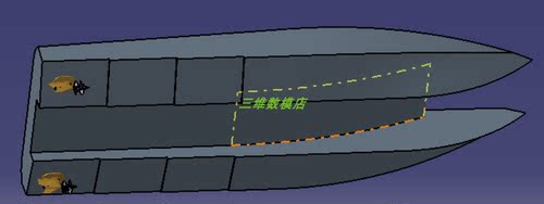近海双体船小快艇曲面造型3D三维几何数模型图纸船舶快艇stp格式 - 图1
