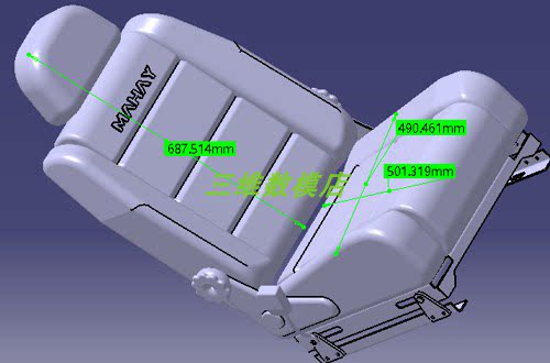 汽车轿车座椅3D三维几何数模型靠背头枕扶手坐垫Solidworks骨架 - 图0
