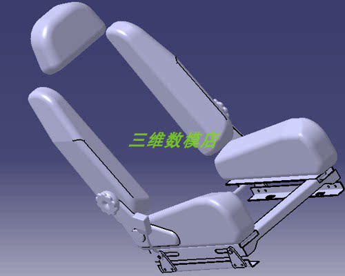 汽车轿车座椅3D三维几何数模型靠背头枕扶手坐垫Solidworks骨架 - 图1