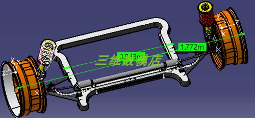 麦弗逊式独立悬架前悬挂三维几何数模型3D稳定杆轮辋制动器转向节 - 图2