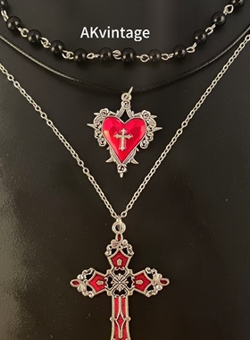 Vintage古着多层爱心项链