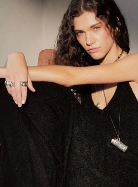 金属肌理打火机项链女