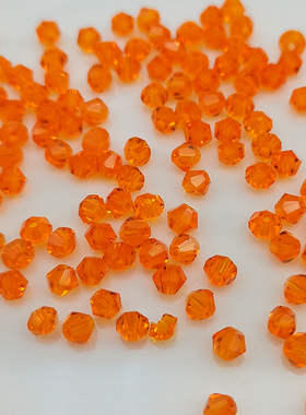 精品100颗3mm卡3菱形珠AAAAA压顶 DIY散珠子水晶尖珠两头尖头饰品