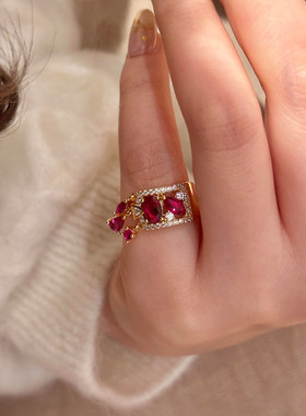 S925纯银爆闪水滴闪钻戒指女