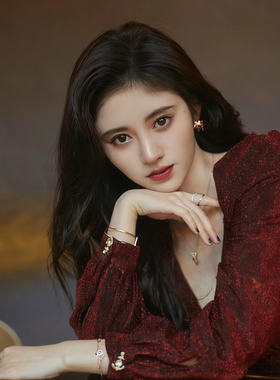 S925银针红色珐琅烟花耳环女