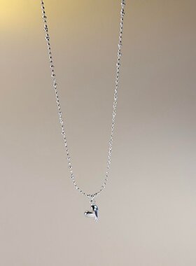 S925纯银爱心吊坠项链女