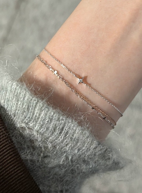 S925纯银极细星芒手链女