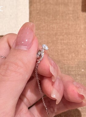 爆闪钻戒双环颈链小众设计锁骨链