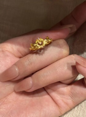 飞马权杖中古金色皇冠权杖戒指女