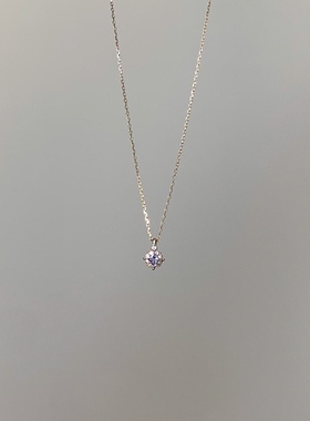 蓝色重工闪钻星芒项链女