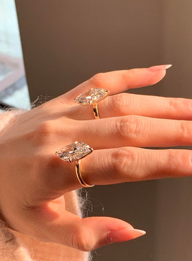 爆闪马眼闪钻戒指女时尚百搭指环