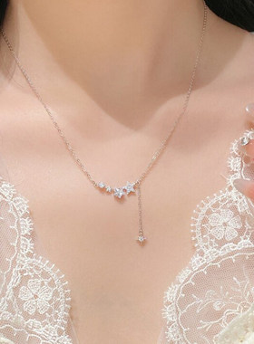 S925纯银韩系流星项链女