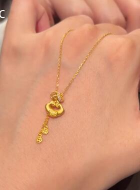 金色祥云钱币流苏项链女