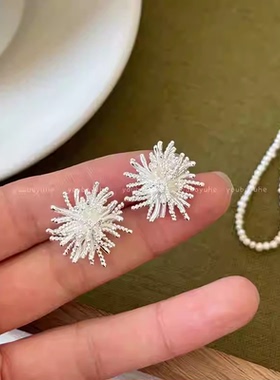 白昼烟火轻奢纯银针耳钉耳夹