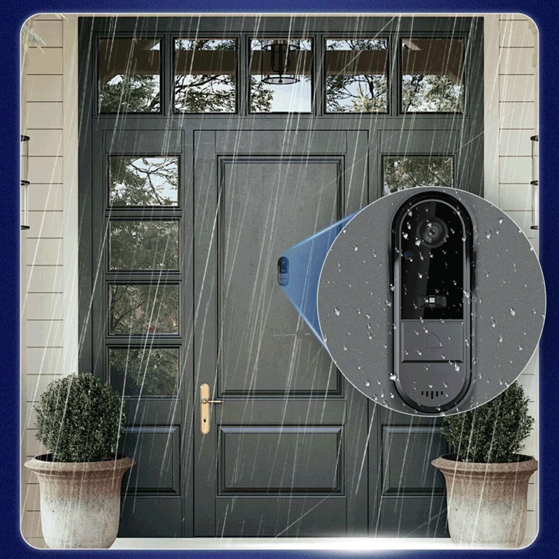 户外防水可视门铃别墅家用高清夜视电子猫眼双向对讲带显示屏监控 - 图0