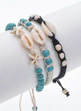 Simple Natural Stone Hand-woven Shell Bracelet Adjustable