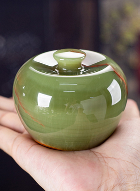 石诚记天然玉石平安果摆件