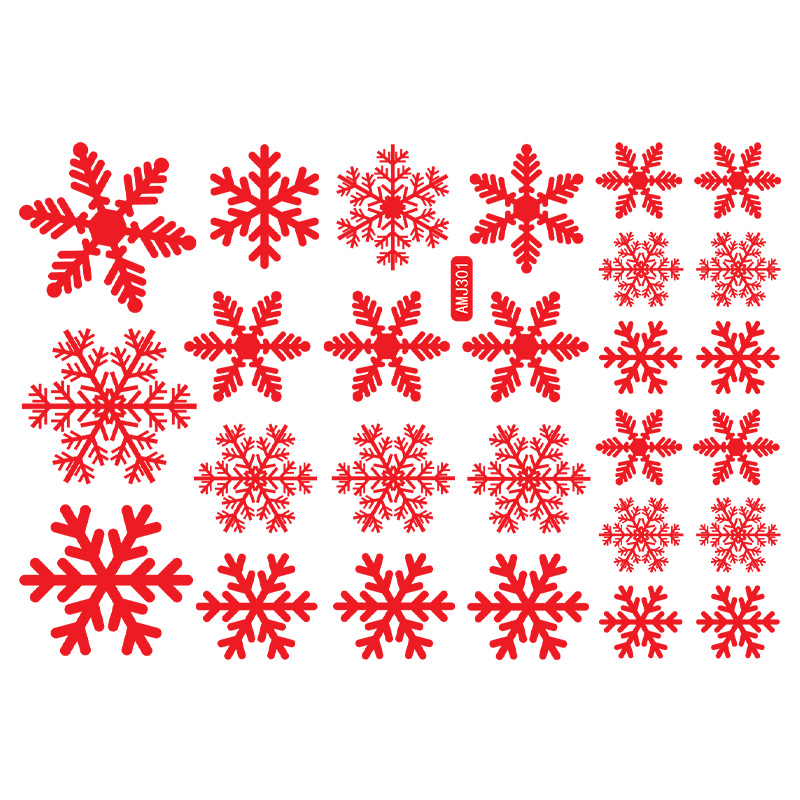 新年雪花静电贴店铺橱窗贴玻璃门贴纸窗户过年春节马年装饰窗花贴 - 图0