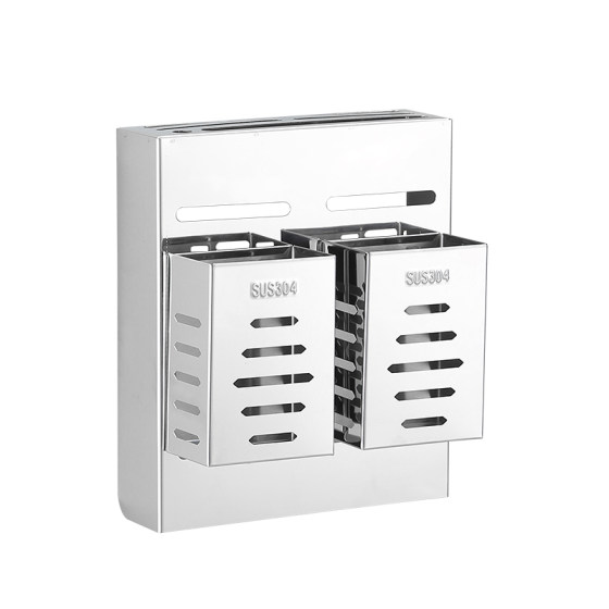 Wall-mounted punch-free 304 stainless steel kitchen knife holder
