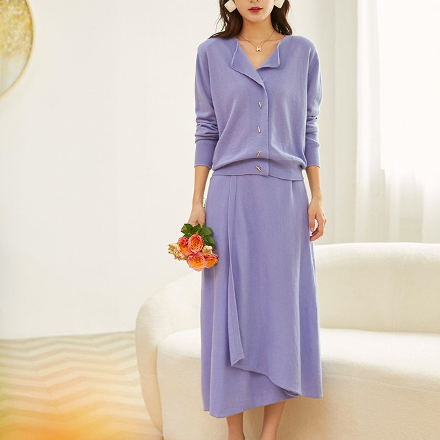 Wool skirt, fashionable and versatile commuting intellectual skirt