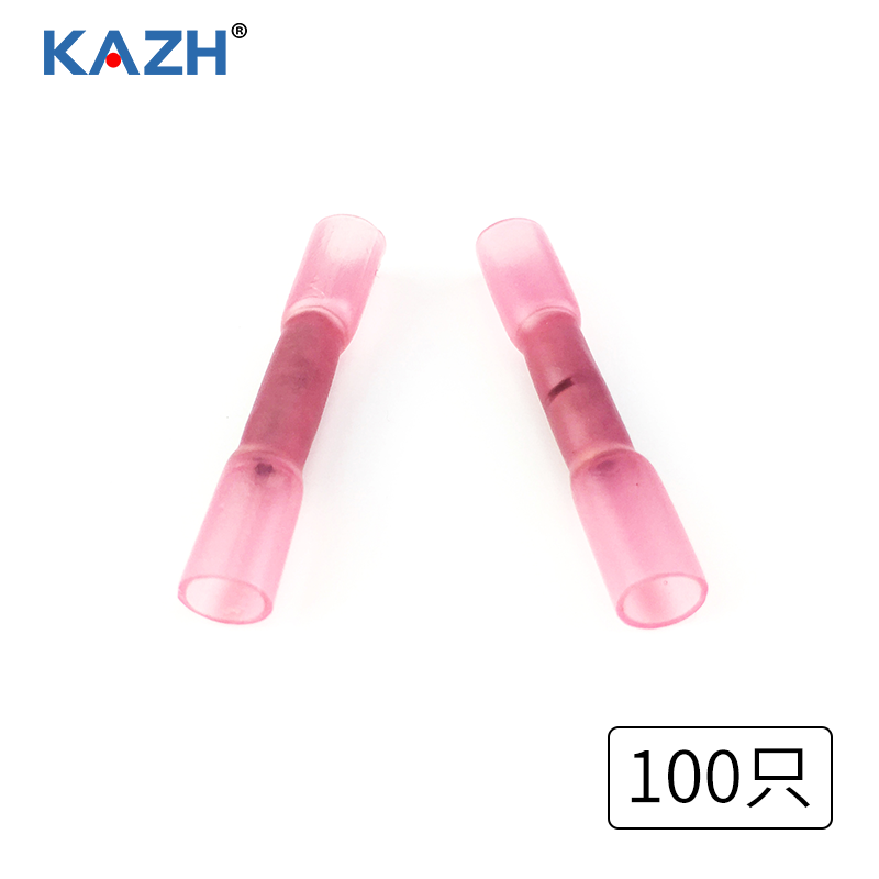 KAZH防水热缩接线端子中间对接头电线连接器厚紫铜管100只BHT1.25-图1