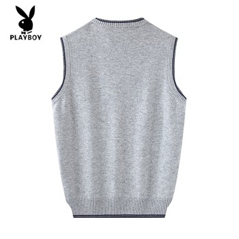 ເສື້ອຢືດຂົນສັດໃນລະດູໃບໄມ້ຫຼົ່ນ Playboy ເສື້ອຢືດເສື້ອຂົນສັດຂົນສັດສ່ວນກາງຂອງຜູ້ຊາຍໄວກາງຄົນໜາ V-neck pullover ເສື້ອຢືດເສື້ອຢືດ cashmere bottoming sweater