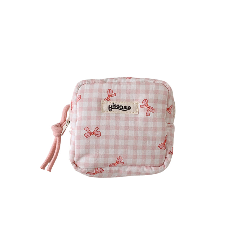Hisocute少女方形化妆品收纳包格子卫生棉包学生小号耳机数据线包,淘宝优惠券,粉丝福利购,淘宝优惠卷