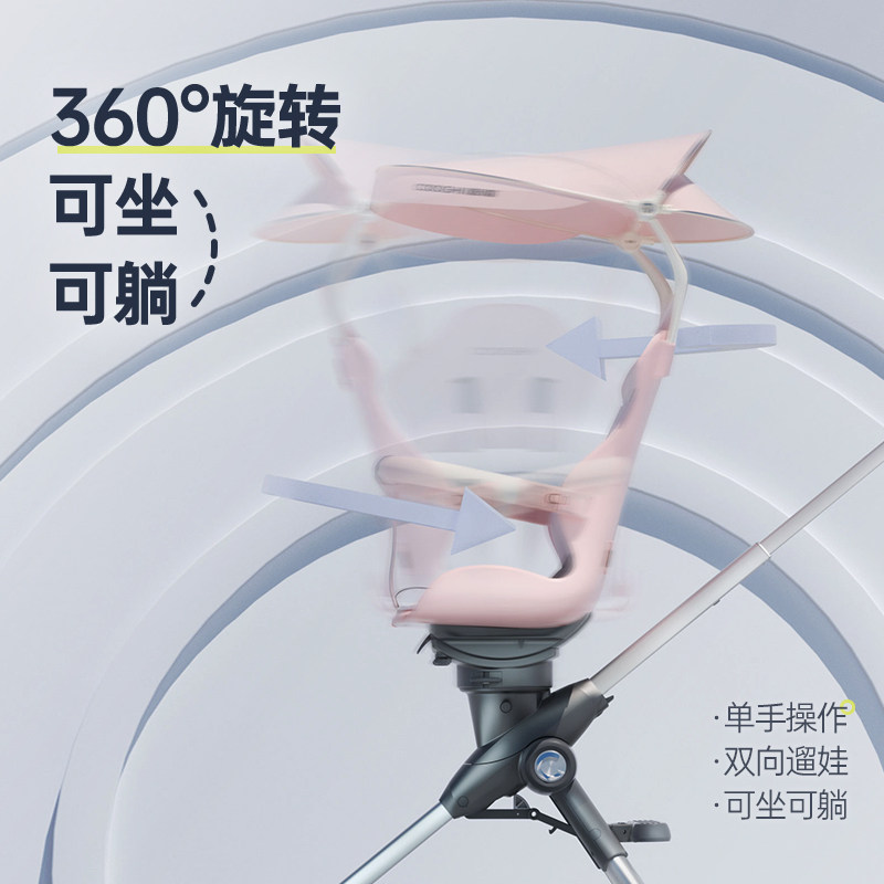 cooghi酷骑溜娃神器可坐可躺遛娃车 cooghi酷骑四轮推车