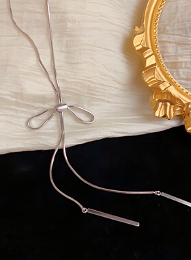 小众风设计风毛衣链抽拉式项链