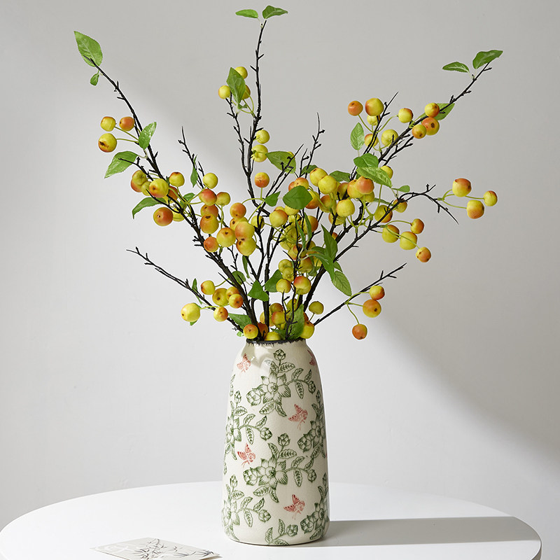 轻奢冰裂纹陶瓷花瓶绿花田园风格青花瓷中国风新中式客厅插花摆件,淘宝优惠券,粉丝福利购,淘宝优惠卷