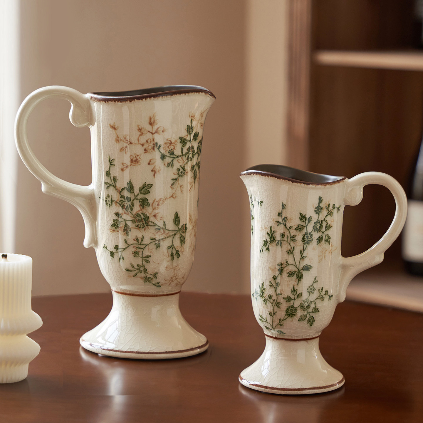 法式花瓶陶瓷奶壶复古田园风创意艺术摆件客厅插花水培器皿装饰品,淘宝优惠券,粉丝福利购,淘宝优惠卷