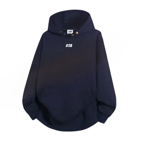 STA旗舰店美式纽扣连帽卫衣男女秋冬季潮牌高街重磅纯棉情侣外套 - 图3