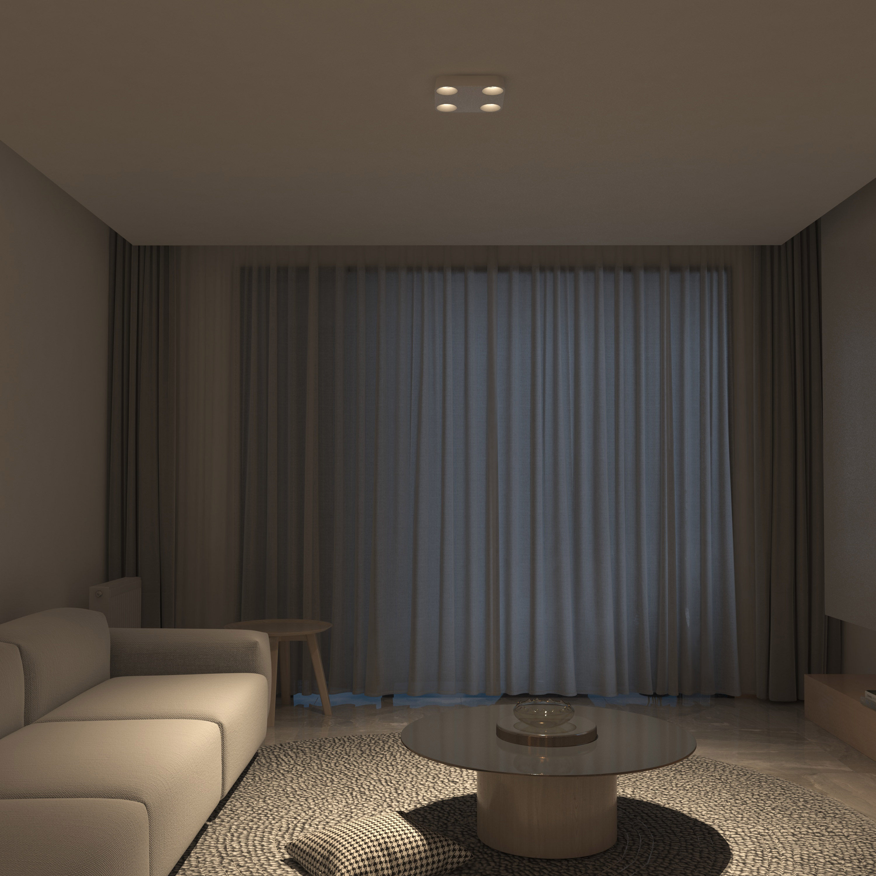 仙人掌先生小云盘36mm超薄四头斗胆灯明装无主灯客厅护眼吸顶灯,淘宝优惠券,粉丝福利购,淘宝优惠卷