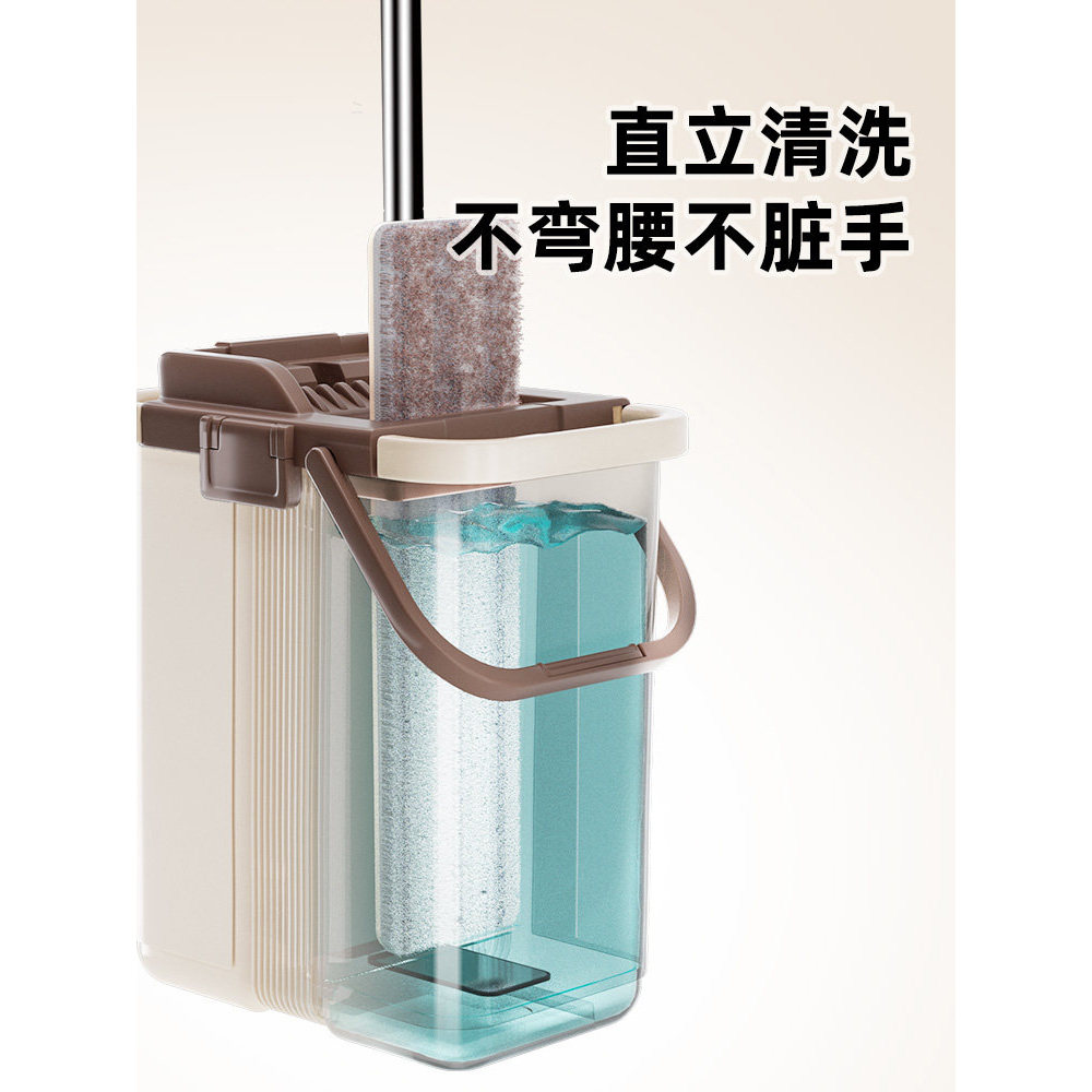 美丽雅懒人免手洗干湿两用平板拖把布家用地板吸尘毛发地拖一拖净